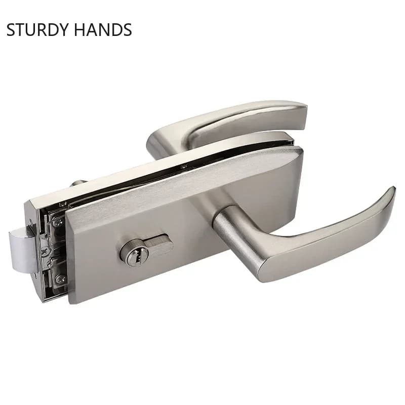 Nuova serratura per porta in vetro per ufficio, maniglia in acciaio inossidabile, serratura per porta per bagno, camera da letto, balcone, porta in vetro, hardware di sicurezza domestica