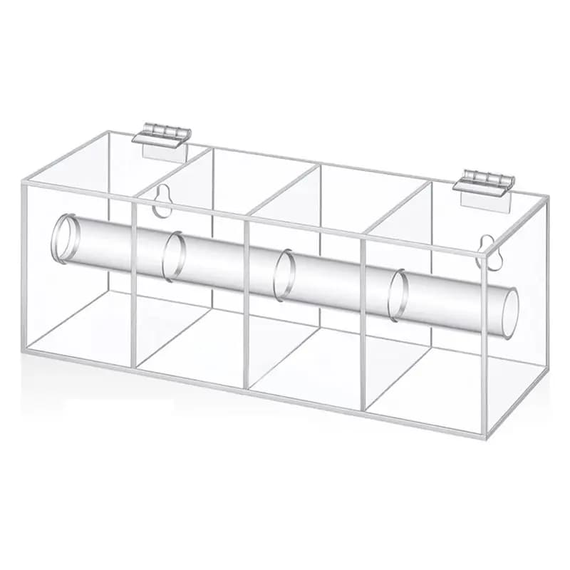 Dispenser per adesivi quadrato in acrilico, porta rotoli di adesivi, dispenser per etichette con copertura, supporto da parete a 4 slot per casa e ufficio.