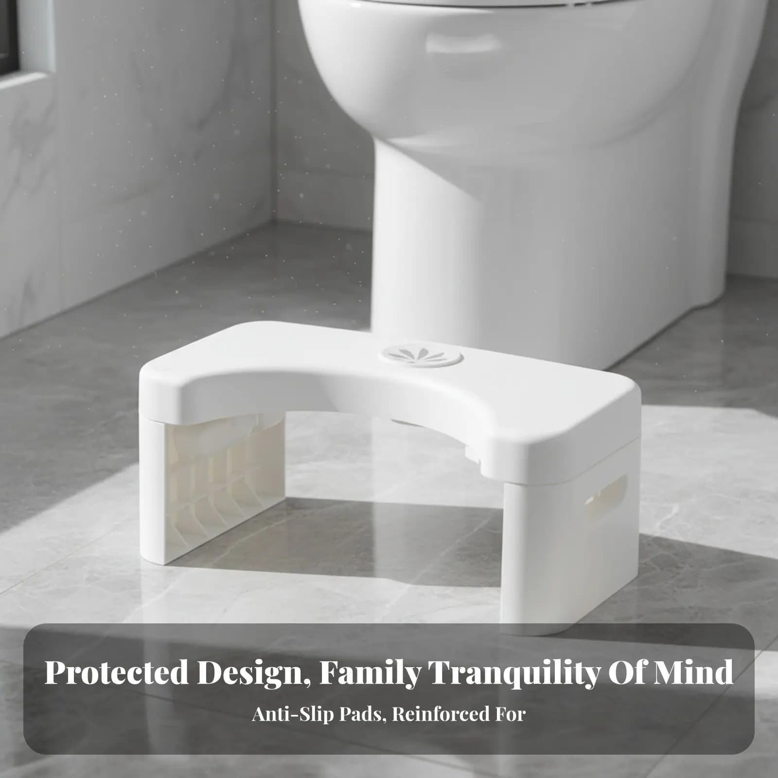 Sgabello per WC con Superficie Antiscivolo, Poggiapiedi Ergonomico, Facile da Pulire, per Bambini e Donne, Bagno, Casa