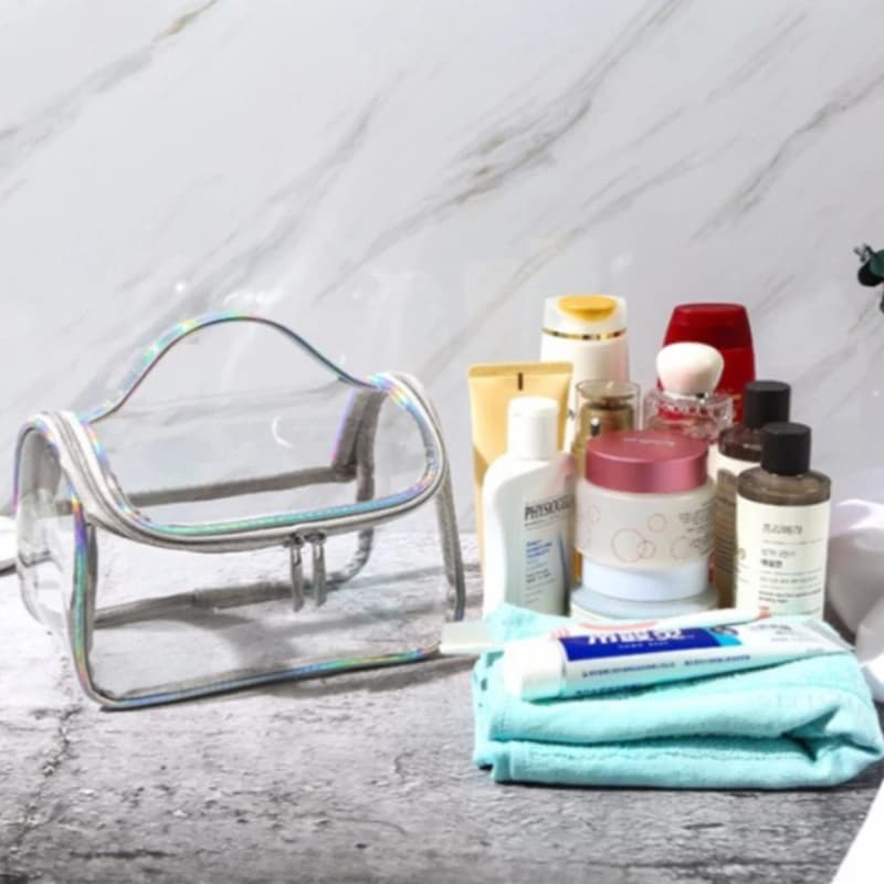 Large Capacity Clear PVC Travel Wash Bag Portable Cosmetic Storage Pouch for Daily Trip Bathroom Makeup Organizer Outdoor Use