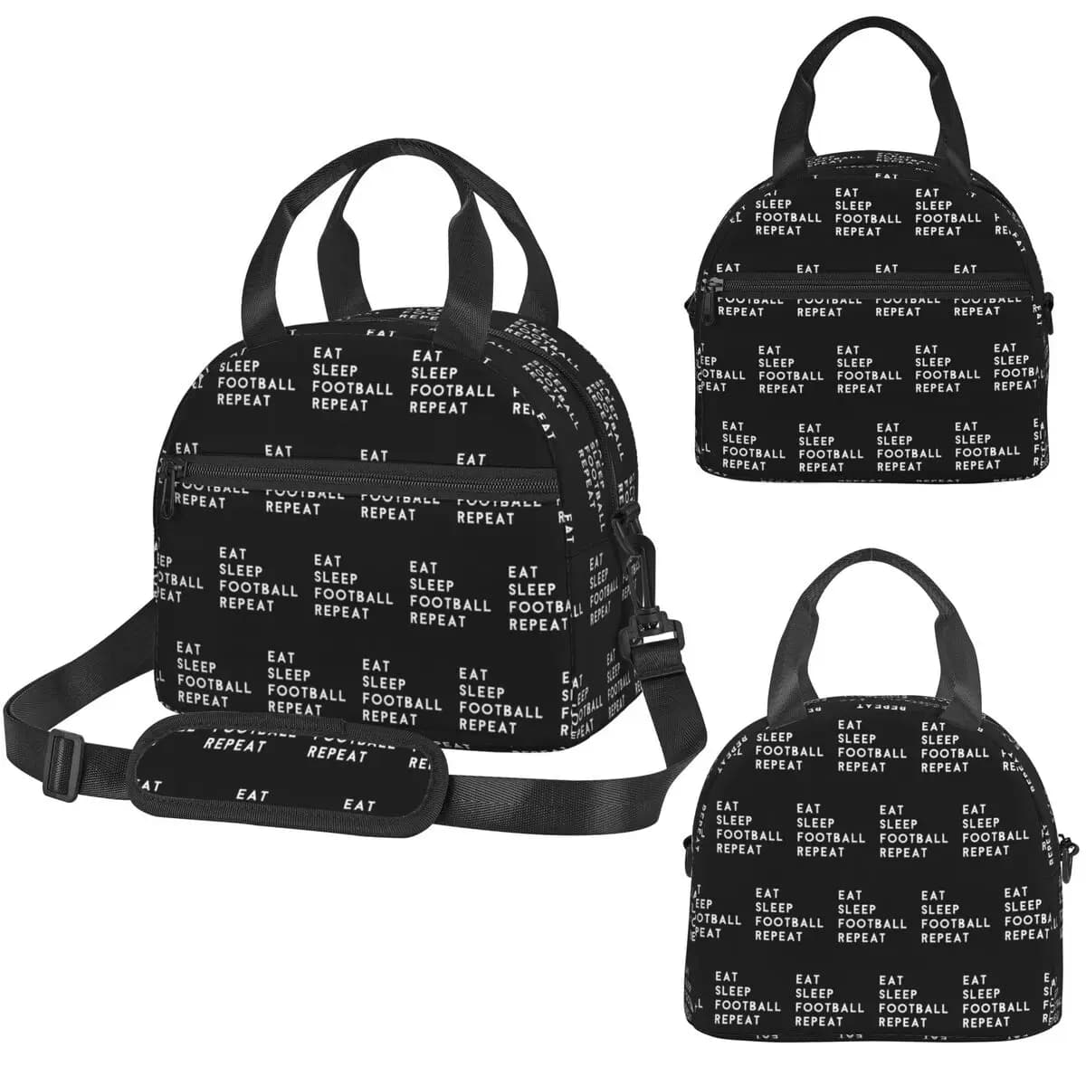 Borsa termica per il pranzo Eat Sleep Football Repeat per donna, borsa termica per ufficio, borsa termica portatile