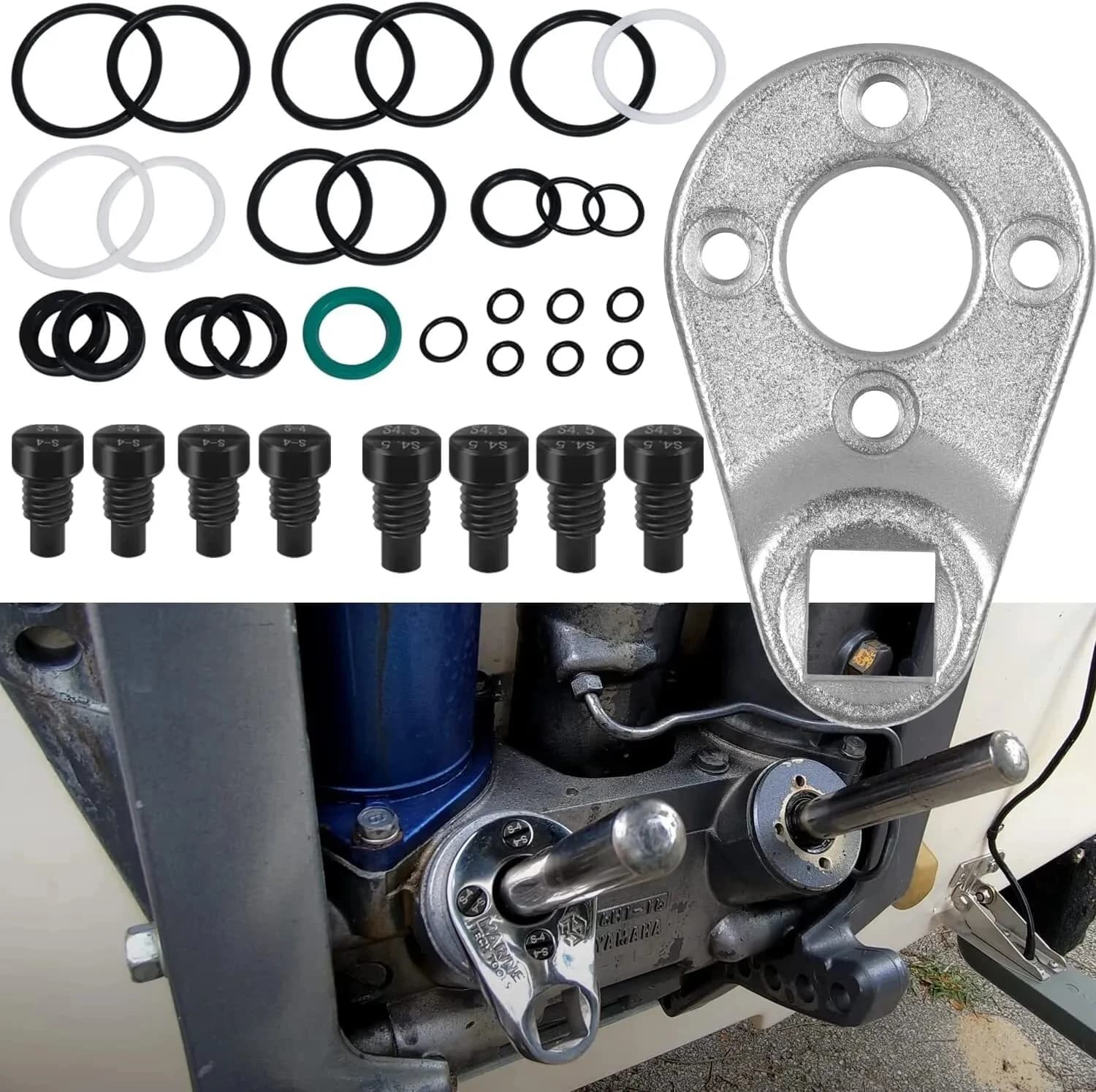 TML fuoribordo Trim/Tilt Pin Wrench MT0006 & Power Trim Tilt Seals Kit 115225FS adatto per Yamaha Honda Evinrude Suzuki Johnson