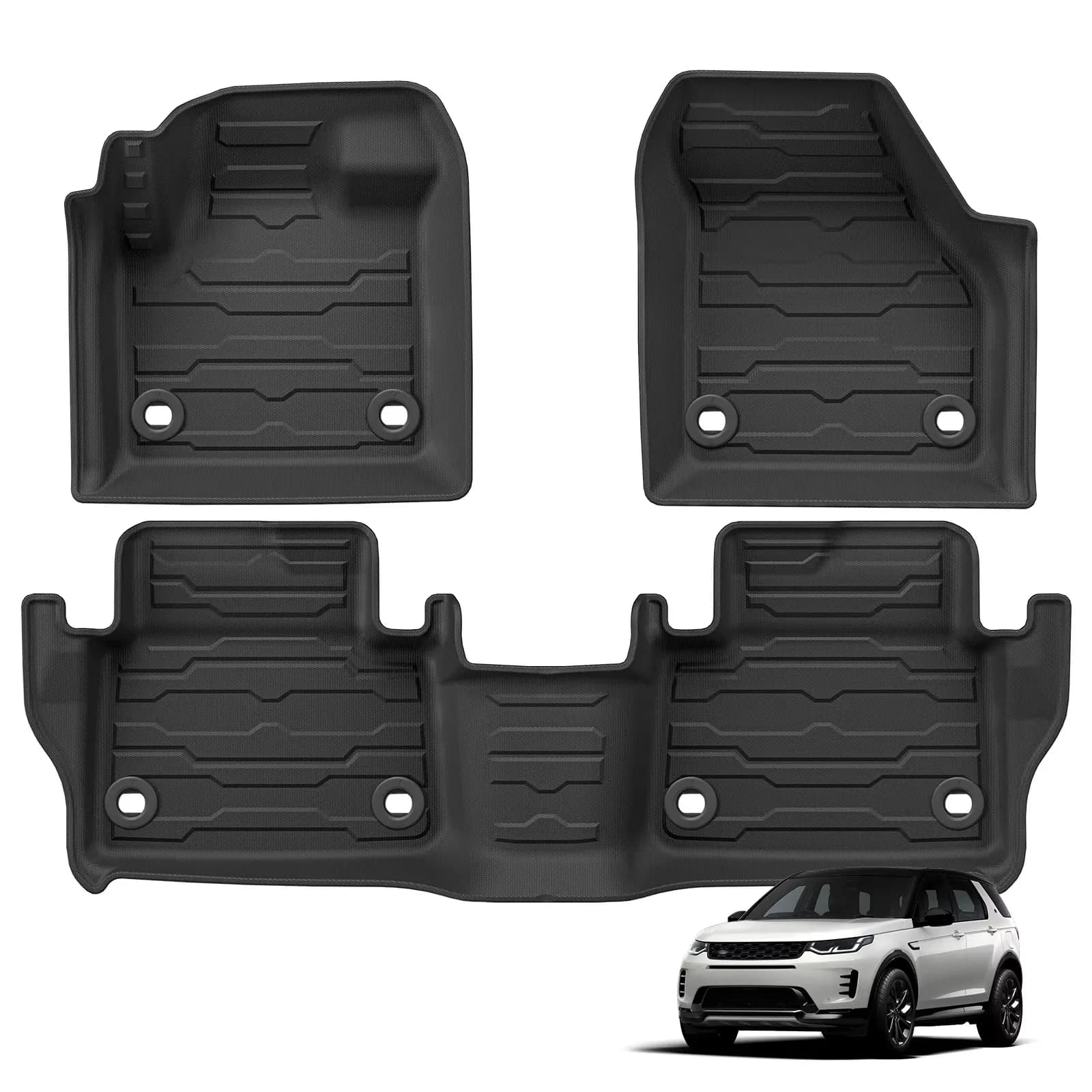 LUCKEASY per Discovery Sport 2024 TPE 3D Tappetini per auto Schienale per bagagliaio Tappetino protettivo impermeabile Guida a sinistra