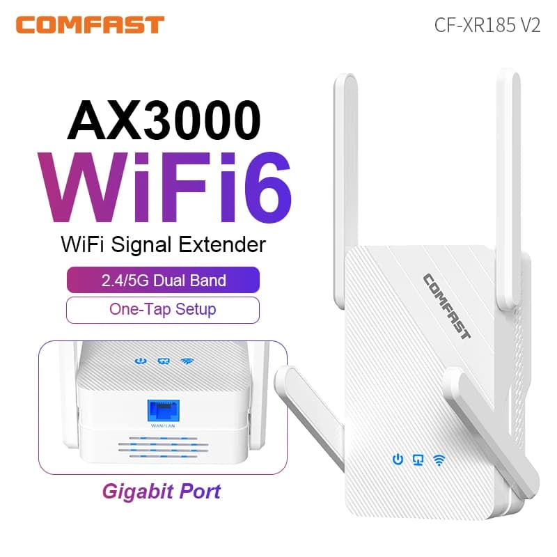Comfast AX3000 WiFi 6 Estensori 3000Mbps 2.4G e 5GHz Dual Band Ripetitore Wireless AX1800 Gigabit Router AP Extender WiFi6 Booster
