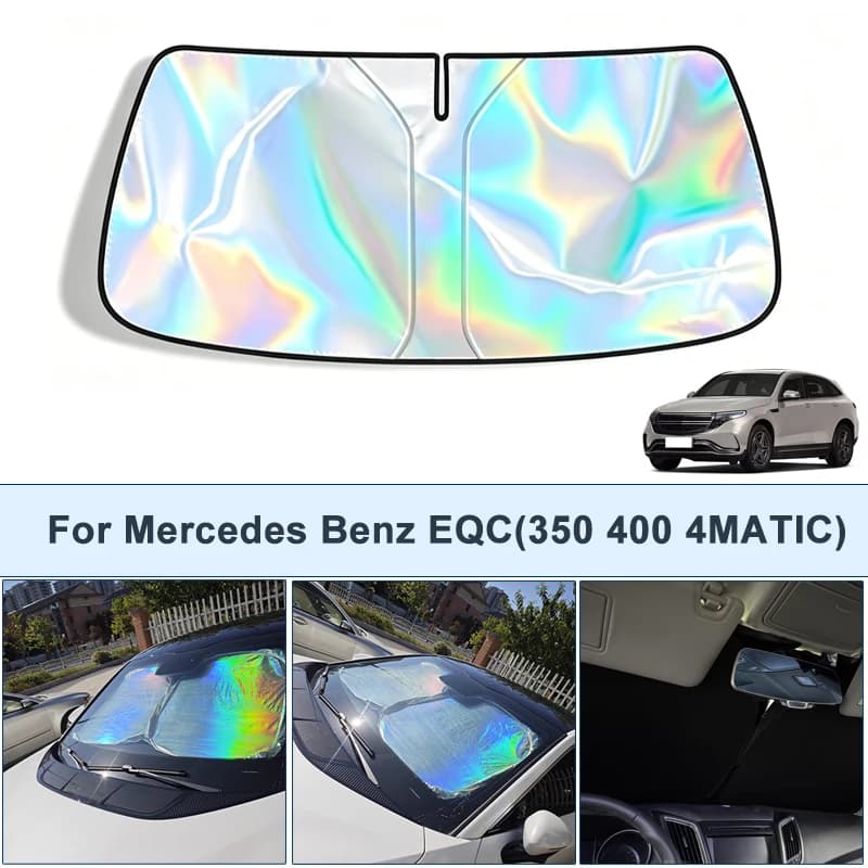 Foldable Front Windshield Sun Shade For Benz EQC 350 400 4MATIC UV Reflective Sun Protection Cover Car Interior Accessories