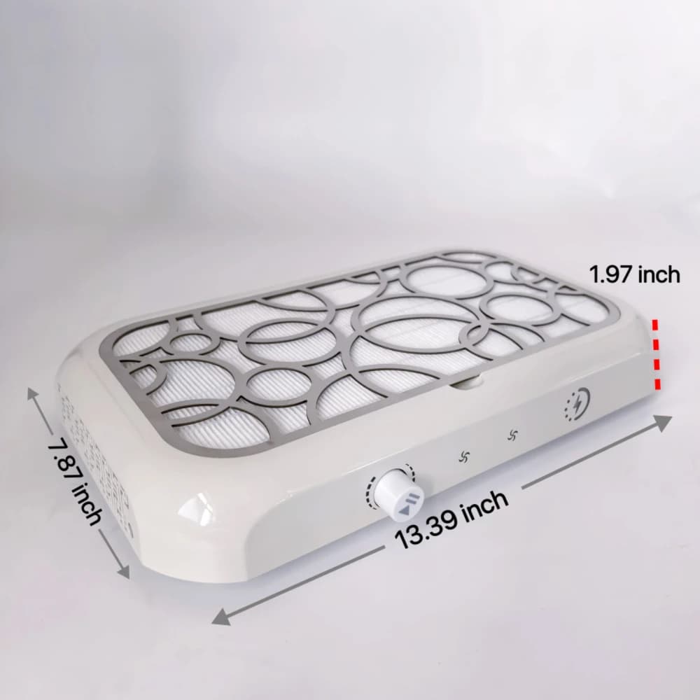 Aspiratore professionale turbo potente da 120W con 2 ventole per manicure, aspiratore di polvere per unghie.