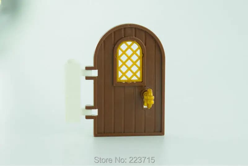 *Porta in legno 1x4x6 w. set di finestre* 2 set YI19 fai da te illumina il blocco di mattoni parte n. 64390 compatibile con altre particelle assemblate