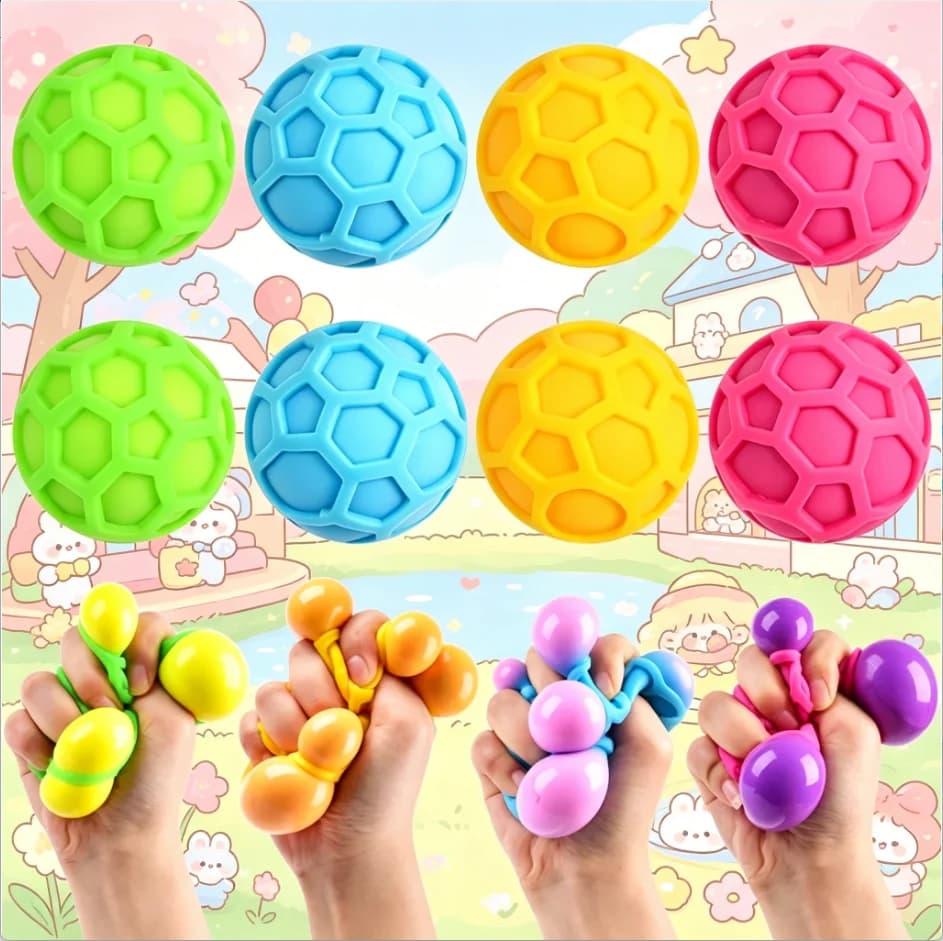 New Colorful TPR Air Vent Ball Pinch Fidget Toy Safe Soft Anti-Stress Tension Relief Sensory Ball Relaxation Toy for Kids