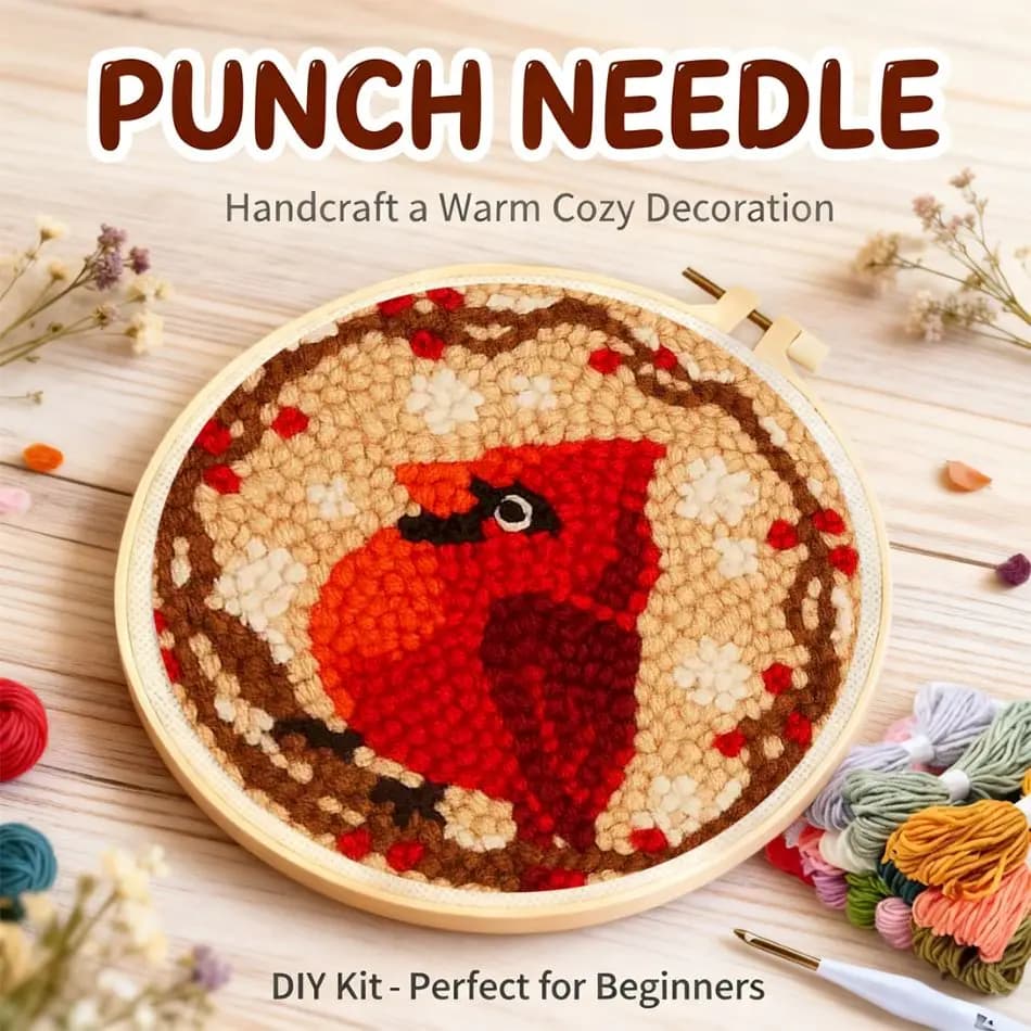 CHENISTORY Animal Punch Needle Embroidery For Adults Diy Kits Animal Beginner Embroidery Kits Wall Art Embroidery Kit