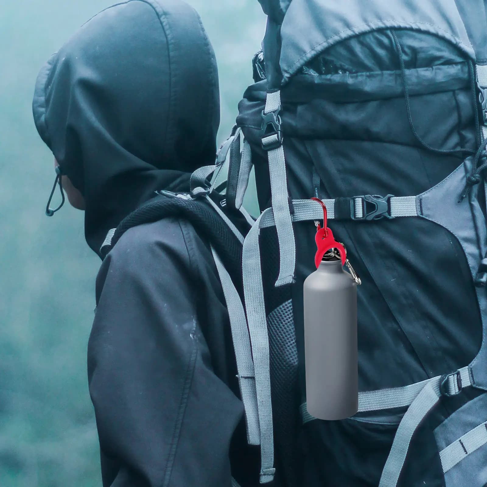 6Pcs Water Bottle Carrier Clips Silicone Elastic Kettle Buckles Outdoor Travel Backpack Hook Portable Bottle Holders