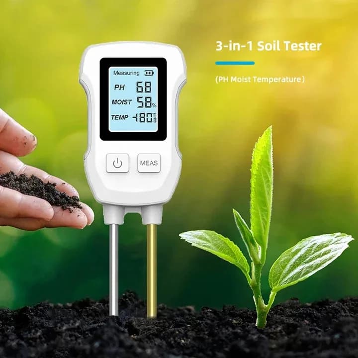 New 3‑in‑One Digital Display Soil Tester PH Temp Humidity Detector for Orchard Potted Plants Garden Planting