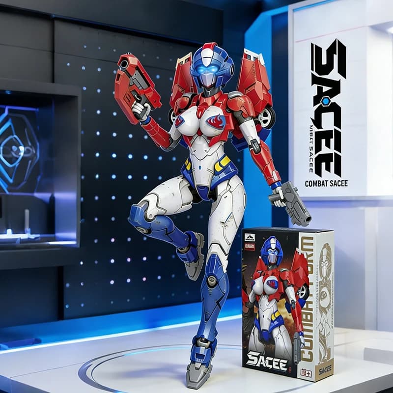 2026. Modello Assemblabile Robot Mecha Arcee Sassy Aggiornato con Occhi Luminosi e Grande Spada - Kit da Costruzione Robot da Collezione