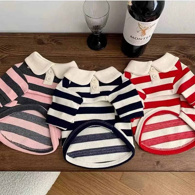 Maglietta per cani a righe alla moda con colletto, gilet rinfrescante morbido e traspirante, felpa con cappuccio per cuccioli per attività all'aperto