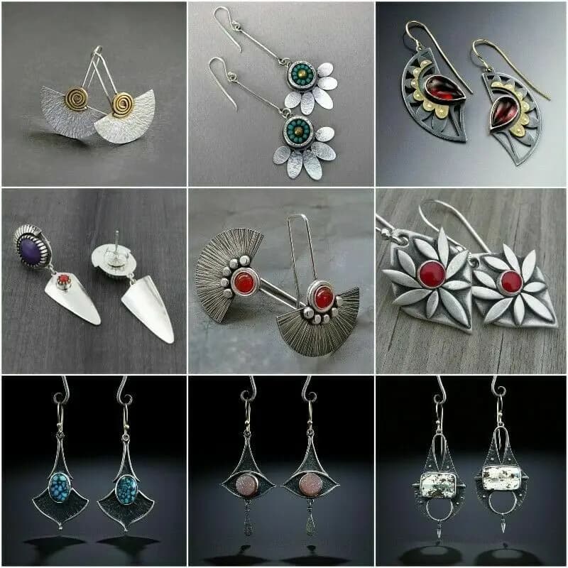 Orecchini tribali indiani retrò freccia in metallo forma di chitarra s pietra ciondola l'orecchino gioielli Vintage Pendientes Mujer