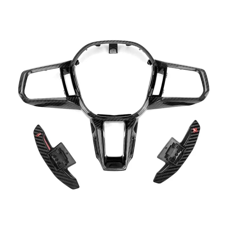 Perfectly Fitted Carbon Fiber Steering Wheel Cover for M5 G90 G60 G70 G45 2024 + Wheel Cover