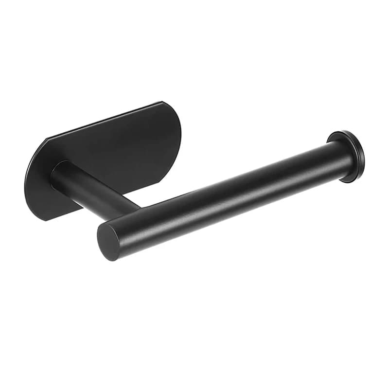 Self Adhesive Toilet Paper Holder Wall Mount SUS304 Stainless Steel No Drill Bathroom Toilet Roll Holder Stick On Matte Black
