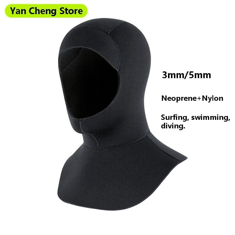 Cuffia da nuoto in neoprene con spalla per uomo donna Cappuccio da immersione spesso 3 mm/5 mm per protezione casco da pesca subacquea e surf