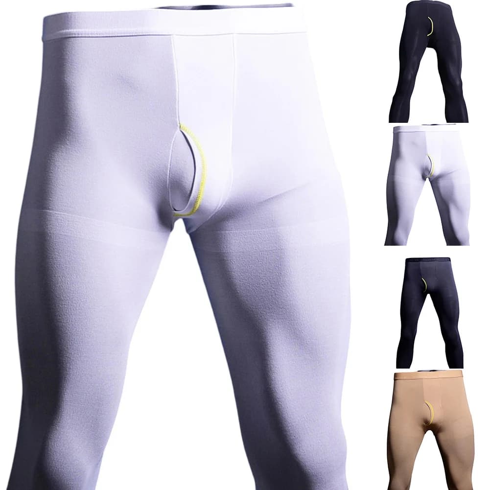 Sexy warm men's tights plus velvet tights open thin leggings and comfortable nightwear for middle waist house