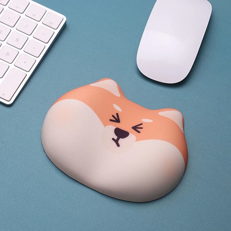 Poggiapolsi in Silicone per Tastiera e Mouse, Protezione per Polso Shiba Inu, Cuscino Morbido per Ufficio, per Uomini e Donne