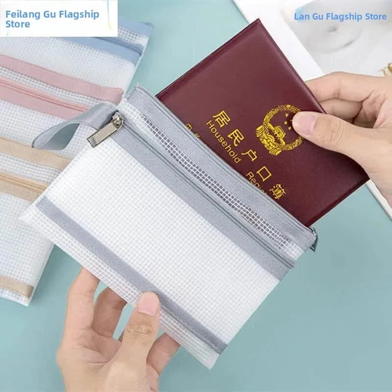 Waterproof Zipper Card Holder Transparent Document Organizer Size for Driving License Passport Coins Bank Cards