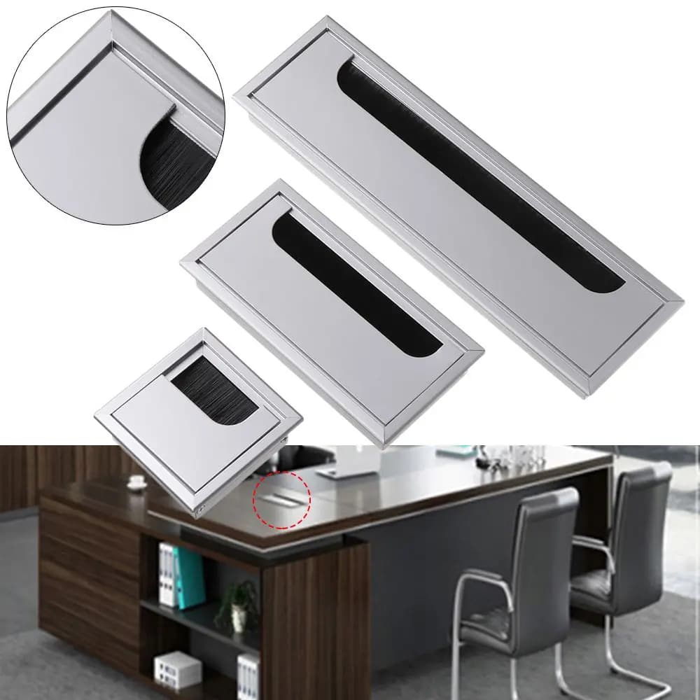 Rectangle Tidy Organizer Cable Clamp Buckle Line Computer Grommet Desk Table Cable Fastener Wire Hole Cover Line Box