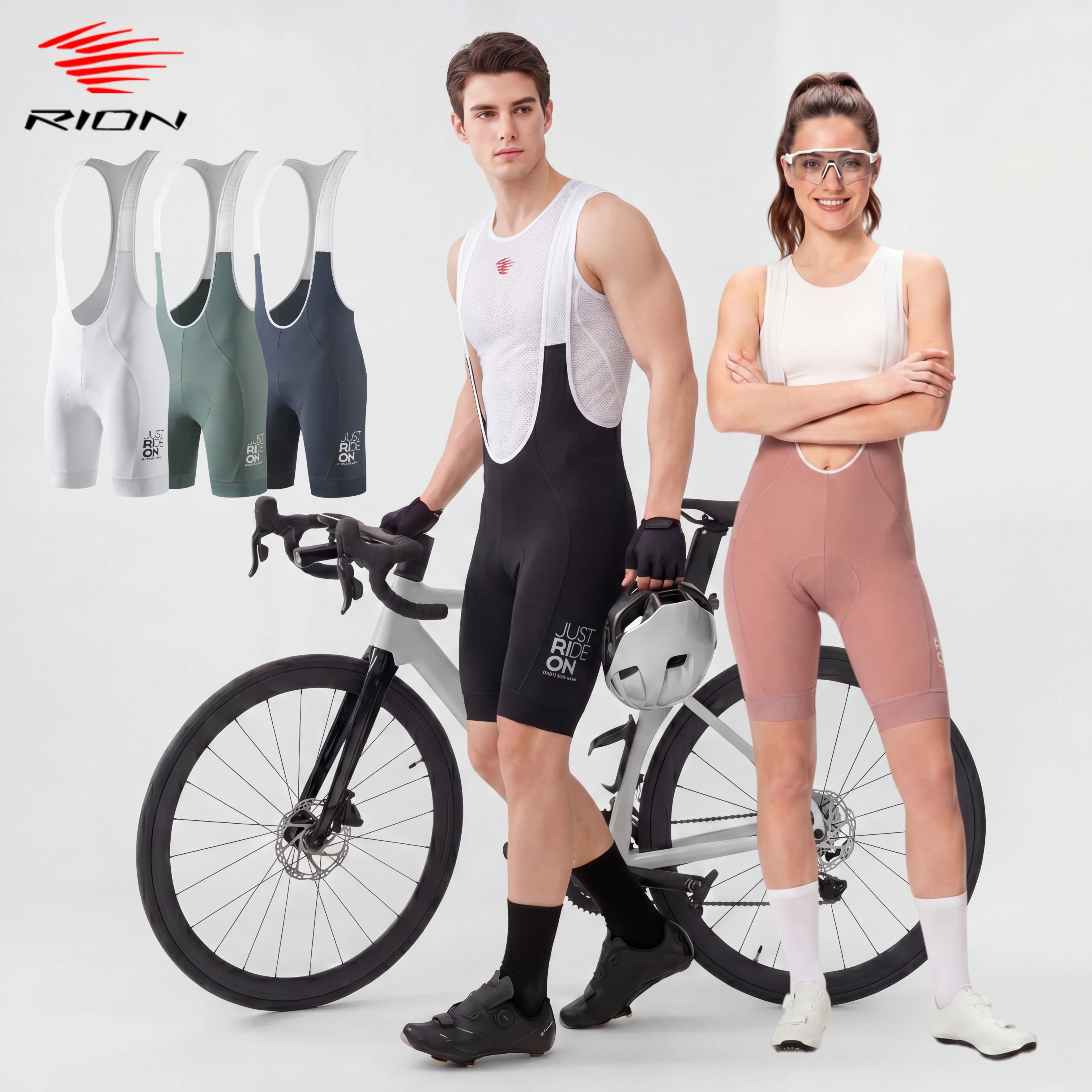 RION Pantaloncini da Ciclismo Imbottiti Traspiranti per Uomo e Donna, MTB e Strada, Comfort per Lunghe Distanze, Dolomiti 8H, Abbigliamento da Bicicletta Outdoor