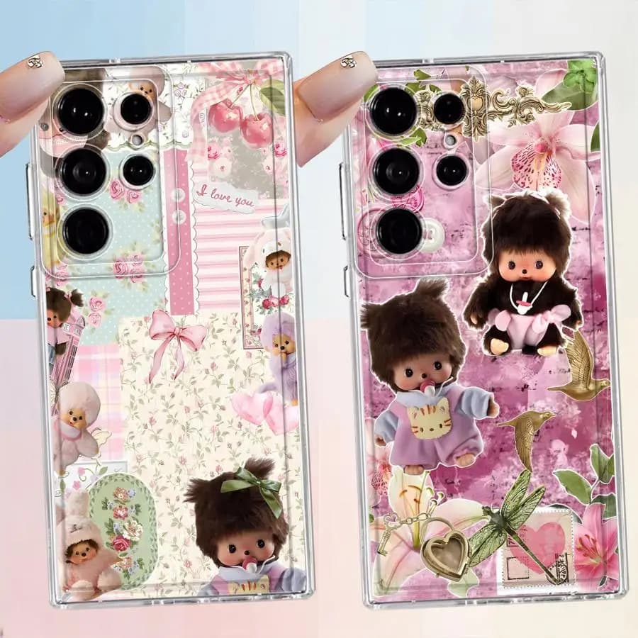Cover per Telefono con Simpatici M-Monchhichis per Samsung Galaxy S26 S21 S20 Plus S22 FE Note 20 Ultra 10 S23 Ultra S24 S25 Edge