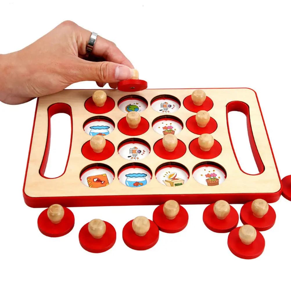 Set di Scacchi della Memoria per Bambini, Gioco Educativo per l'Apprendimento Precoce, Allenamento Logico, Riconoscimento e Abbinamento