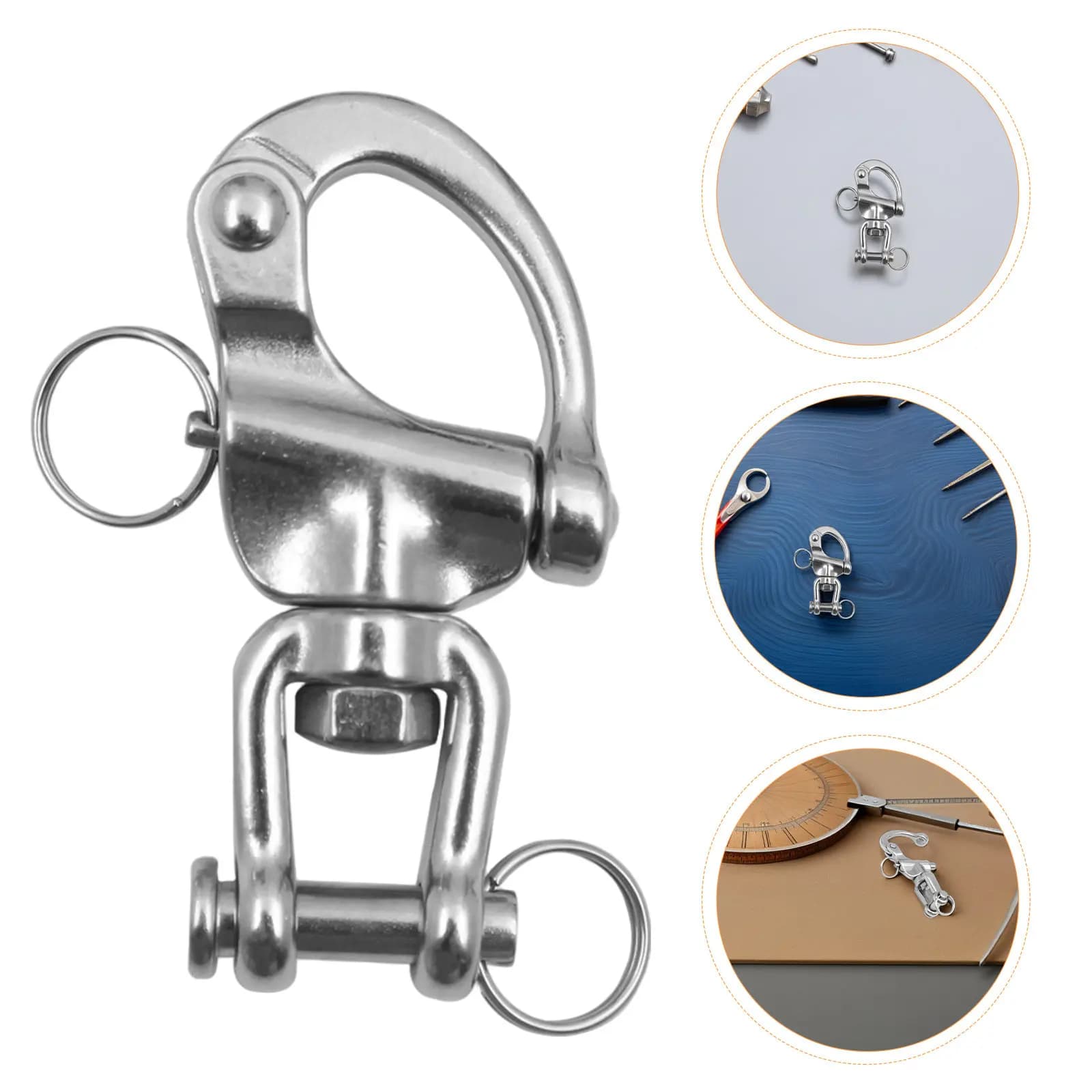 2Pcs Stainless Steel Swivel Hook For Boat Rigging Marine Engine Grade Anchor Shackle Inch Safety Yacht Sailing
