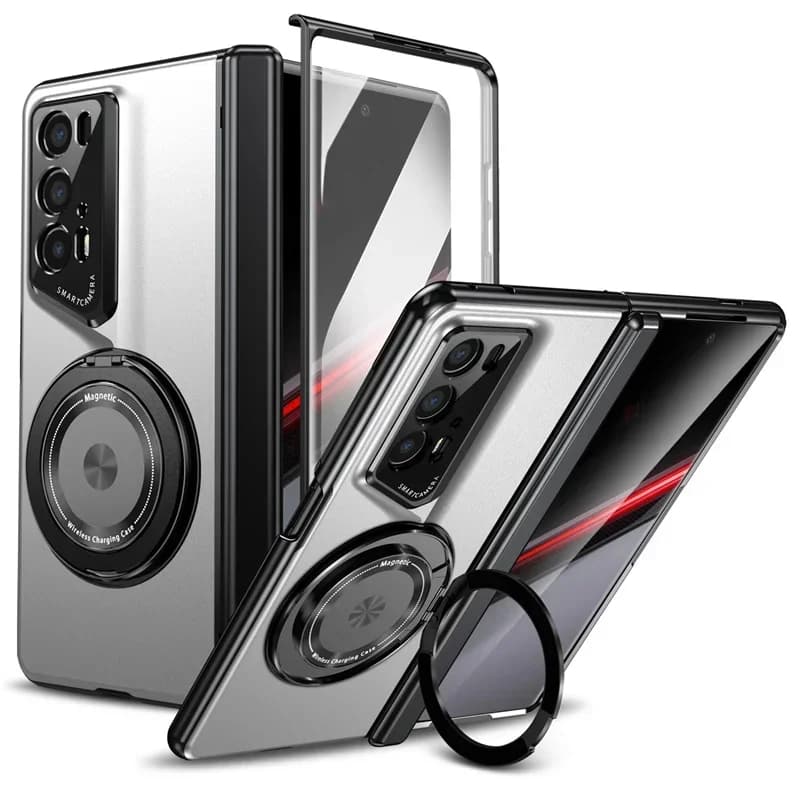 Custodia magnetica per telefono con cerniera di lusso per Honor Magic V2 RSR VS3 V3 Schermo in vetro Supporto pieghevole all-inclusive Cover antiurto