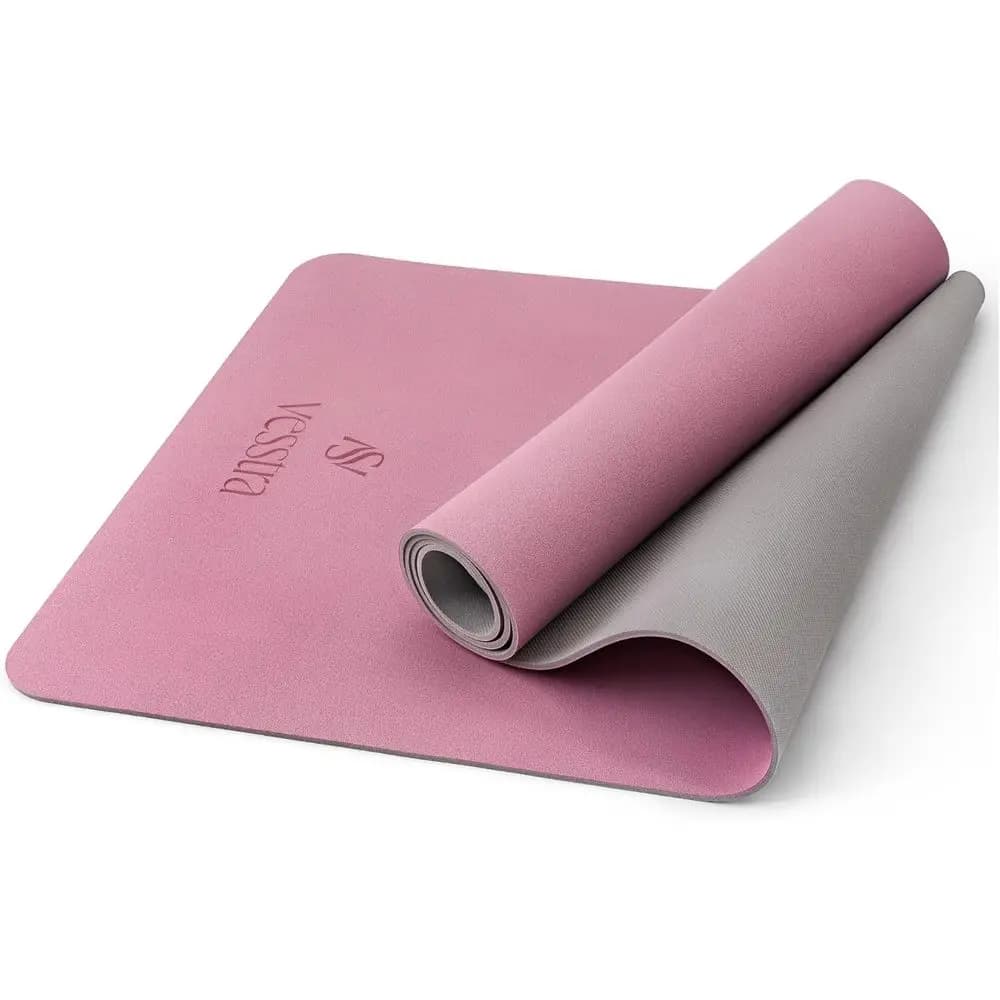 Tappetino Yoga Antiscivolo in PU ad Alta Aderenza con Base in Gomma Naturale, Spessore 4mm per Yoga, Pilates e Fitness