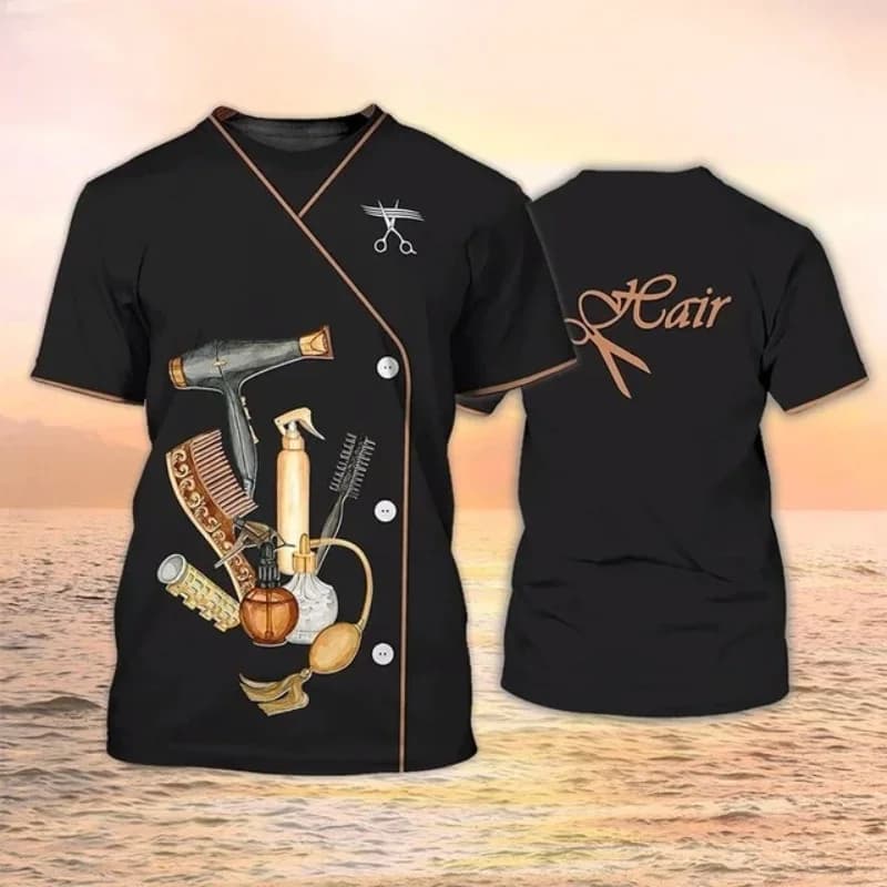 Barber parrucchiere modello T-shirt per le donne Salon estetista 3D stampato Tees estate sciolto top maniche corte o-collo magliette