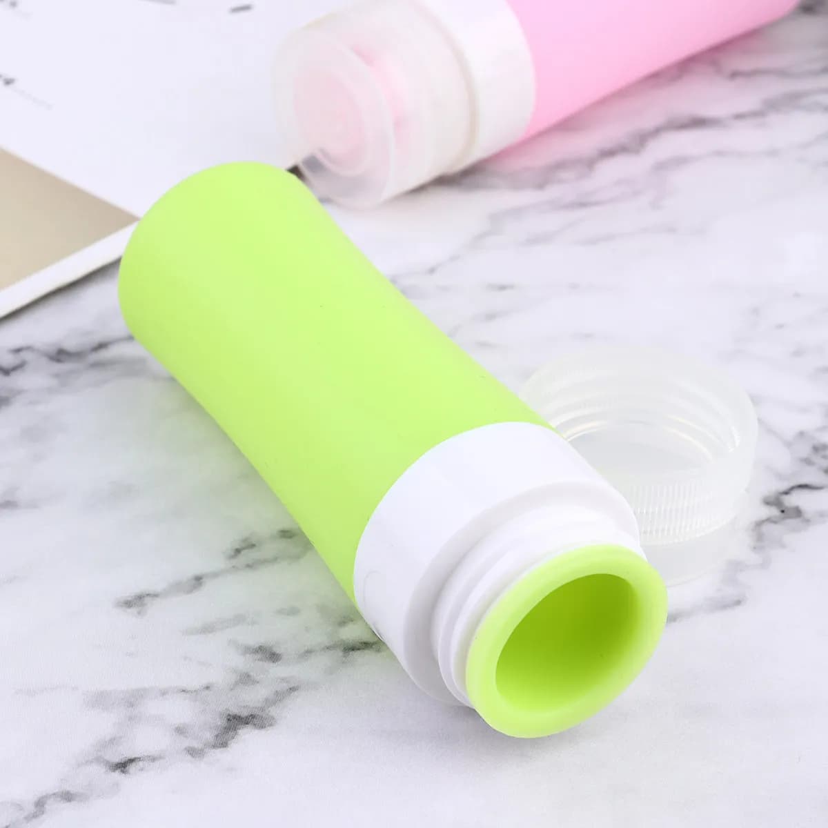 6 flaconi in silicone per trucco, dispenser da viaggio a prova di perdite per fondotinta liquido, siero, cura della pelle, flaconi portatili.