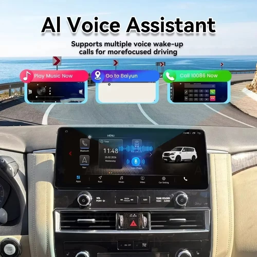 12.8" Android 15 Auto For Nissan Patrol Y62 2012-2020 Armada Car Radio Carplay GPS Navigation Tape Recorder Stereo DSP Headunit