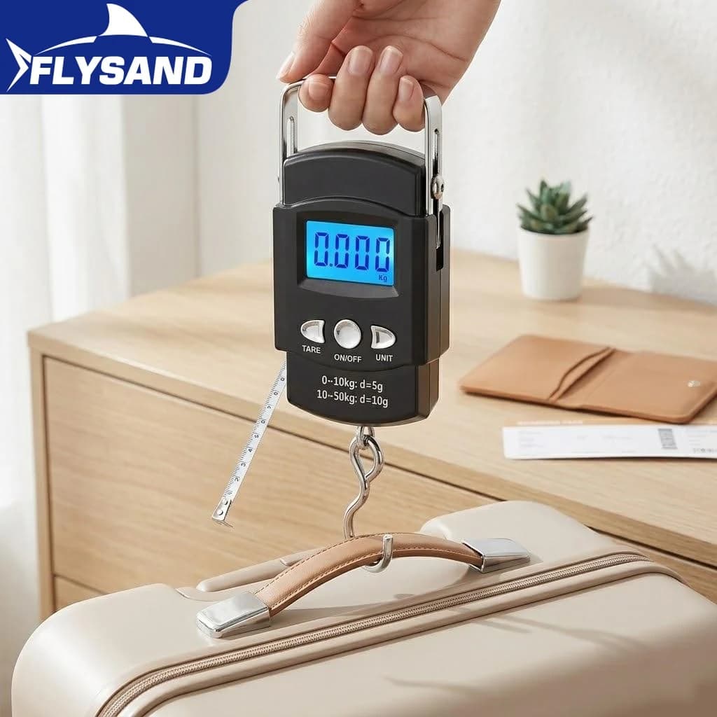 Bilancia Digitale Portatile per Bagagli 50kg 110lb, Strumento per Pesare Borse da Viaggio, Attrezzo da Pesca, per Avventure all'Aperto