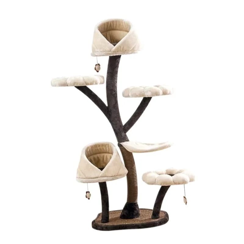 Tiragraffi per Gatti con Design Floreale, Grande Dimensione con Pali in Sisal e Cuccia Integrata | Mobili per Animali Domestici di Lusso Leggero e Pratici