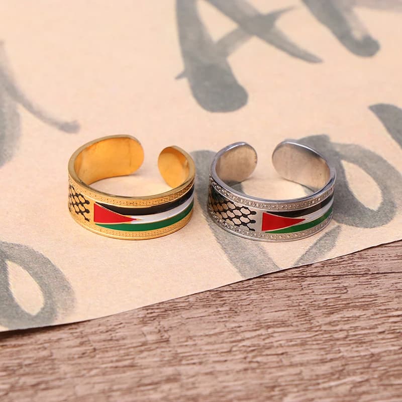 Sciarpa palestinese Kufiya dal design unico con anello aperto; Regalo in stile nazionale arabo per uomini e donne alla moda.