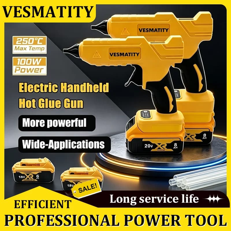 Anti-scald Nozzle Handheld Electric Cordless Hot Glue Gun Hot Melt Welding Hot Air Gun Repair DIY Tool for DeWalt Battery