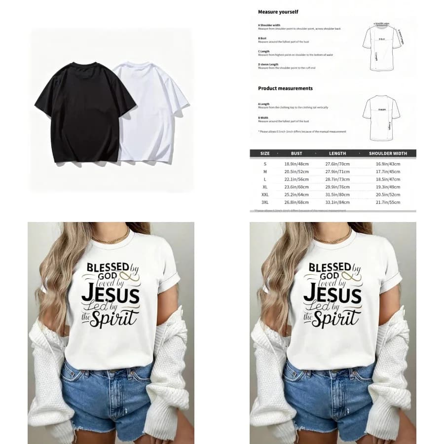 【Nuovo stile】[Spirit Print Top] T-shirt da donna con stampa Spirit Print - T-shirt verde con grafica religiosa e stampa Spirit Print Soft Everyday Chur