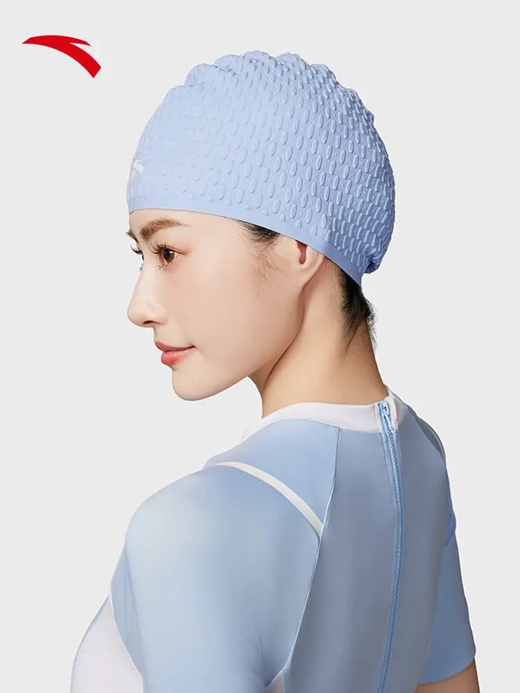ANTA swim cap unisex adult silicone anti slip professional racing water blocking swimming cap soft and snug fit