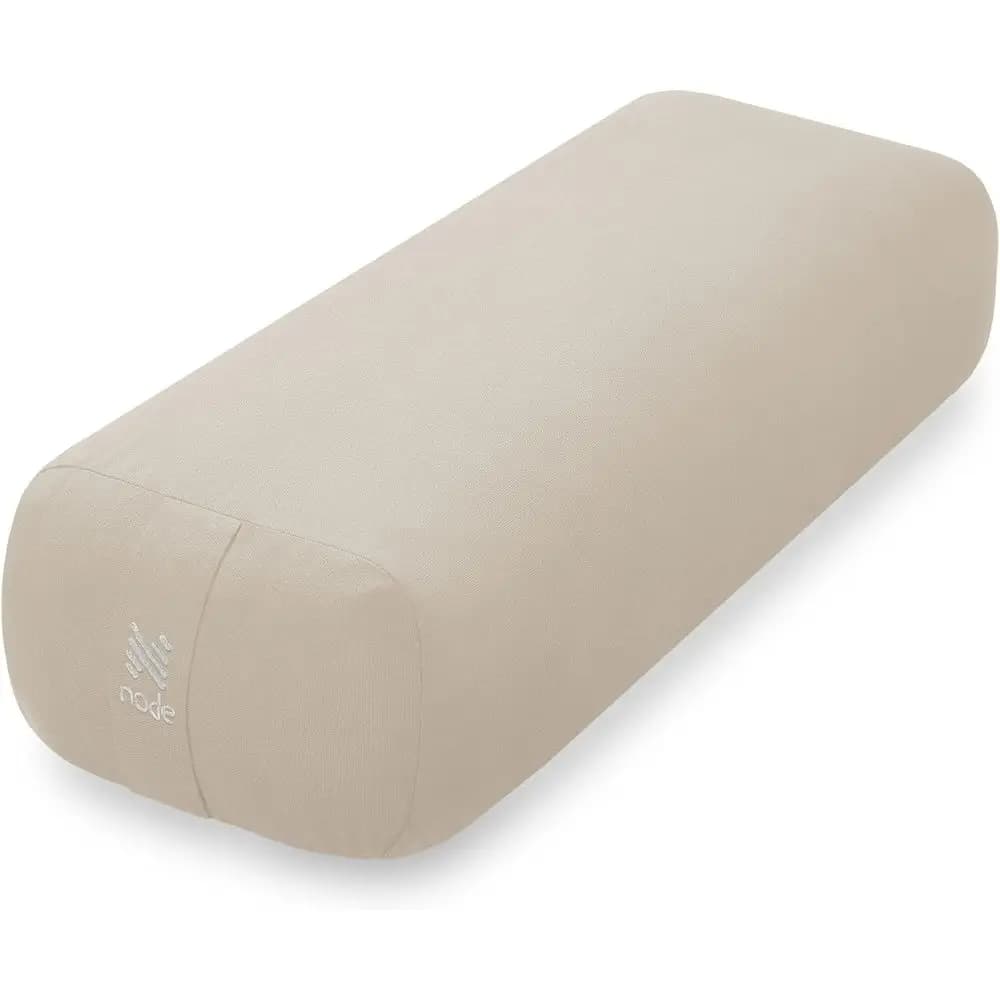 Yoga Meditation Cushion, 25" x 12" Rectangular Bolster with Organic Cotton Cover