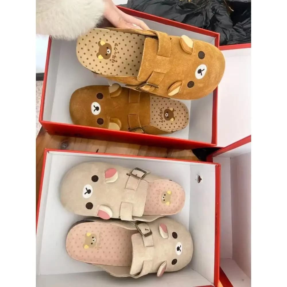 New Thick Bottom Rilakkuma Women's Shoes Height Increase Retro Anime Periphery Cartoon Cute Rilakkuma Slippers
