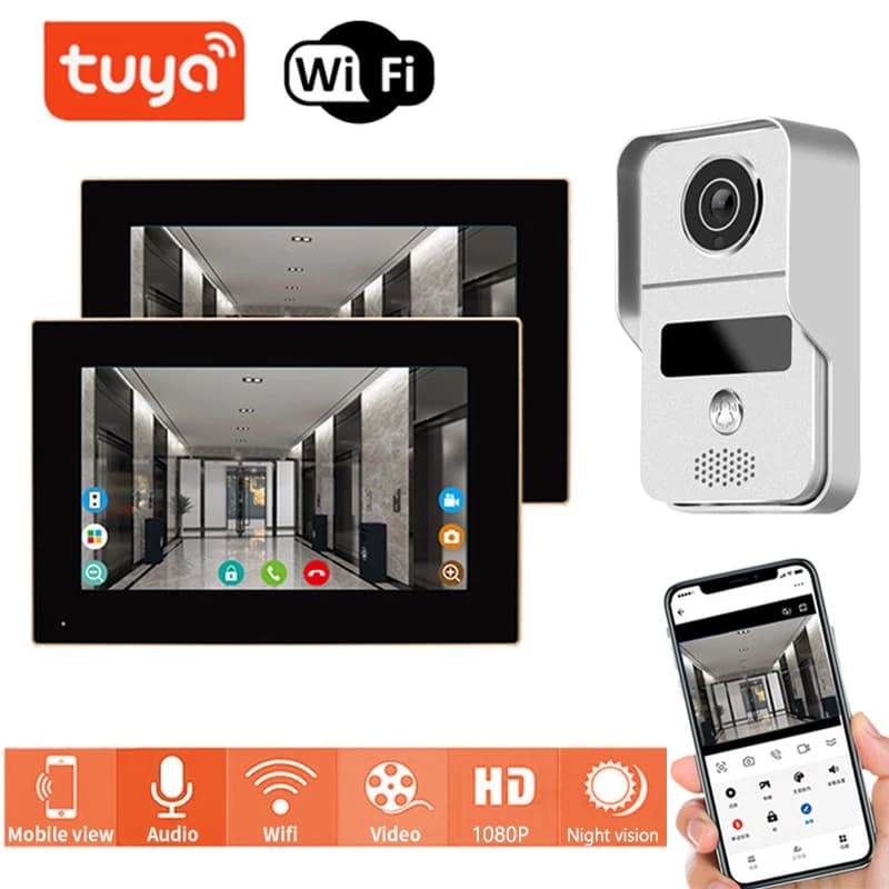 Tuya Smart Doorbell 1080P Camera Home Video Intercom Wifi 7/10 Inch Wireless Video Doorphone System Night Vision Video Recording