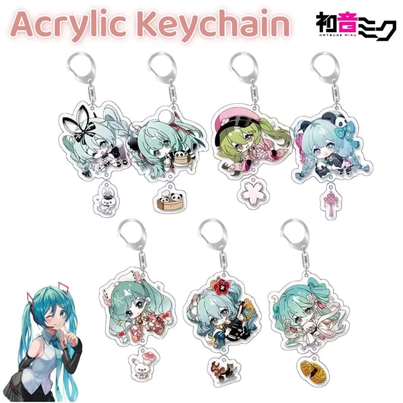 Portachiavi con Zainetto di Hatsune Miku, Ciondolo in Acrilico 2D Creativo a Tema Anime, Regalo Ideale per Studenti