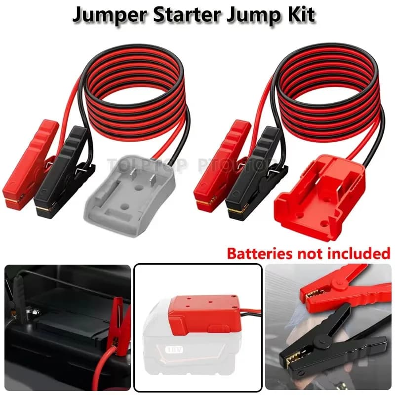 Avviatore di emergenza per Dewalt/Makita/Ryobi/Milwaukee/18/20V Batteria accenditore batteria per auto kit ponticello di emergenza per auto cavo 12AWG