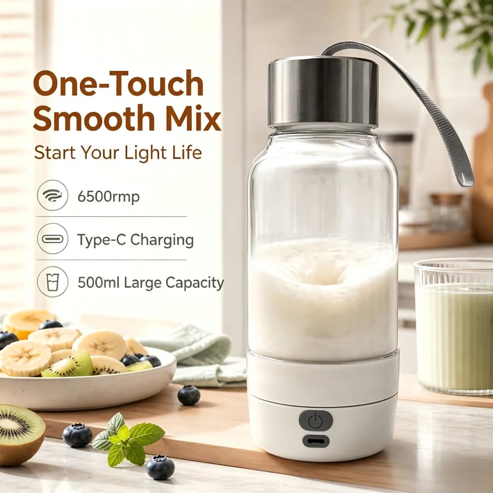 Electric Mixing Cup, Rechargeable 500ml Large Capacity, Coffee Powder, Protein Powder Mixing shaking Cup Milk Frother