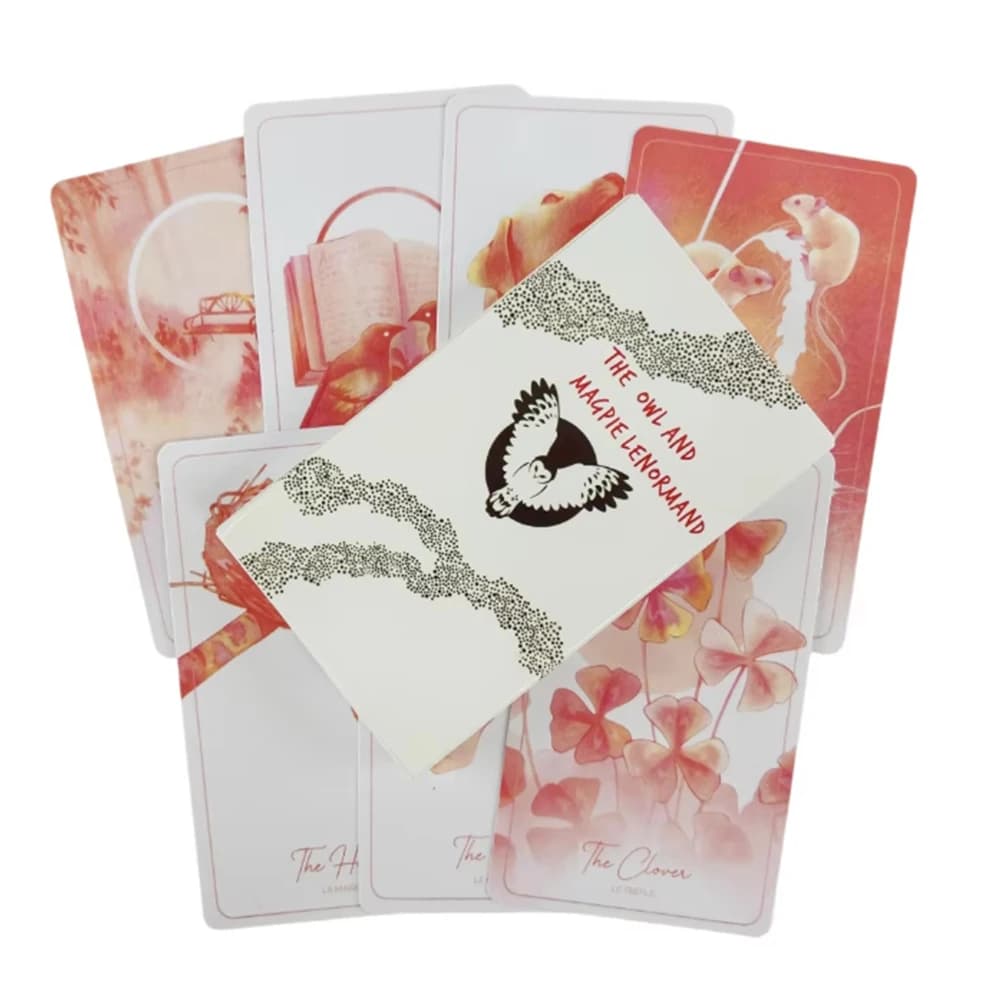 Vendite calde Il gufo e la gazza lenormand Oracle Card Fate Divination Profezia Card Family Party Game Mazzo di carte dei tarocchi