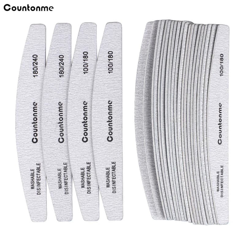 10/20 Pezzi Lime per Unghie Professionali in Legno, Blocco Abrasivo 180/240 e 100/180 Grigio a Forma di Barca, Lucidatore per Gel, Lime per Levigatura Unghie
