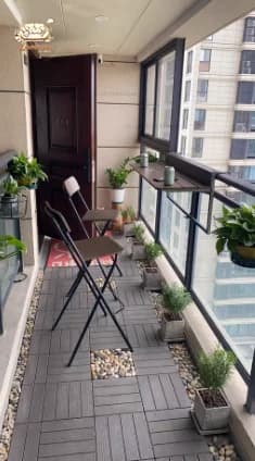 ‌Balcony Railing Hanging Table | Foldable Outdoor Bistro Desk, Adjustable Laptop Stand & Home Office Workstation with Storage‌