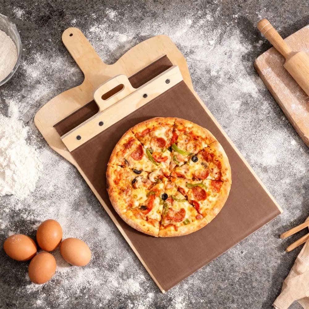 Non Stick Sliding Pizza Peel Lightweight Wooden Wooden Pizza Peel Hangable Comfortable Handle Pizza Spatula Slider